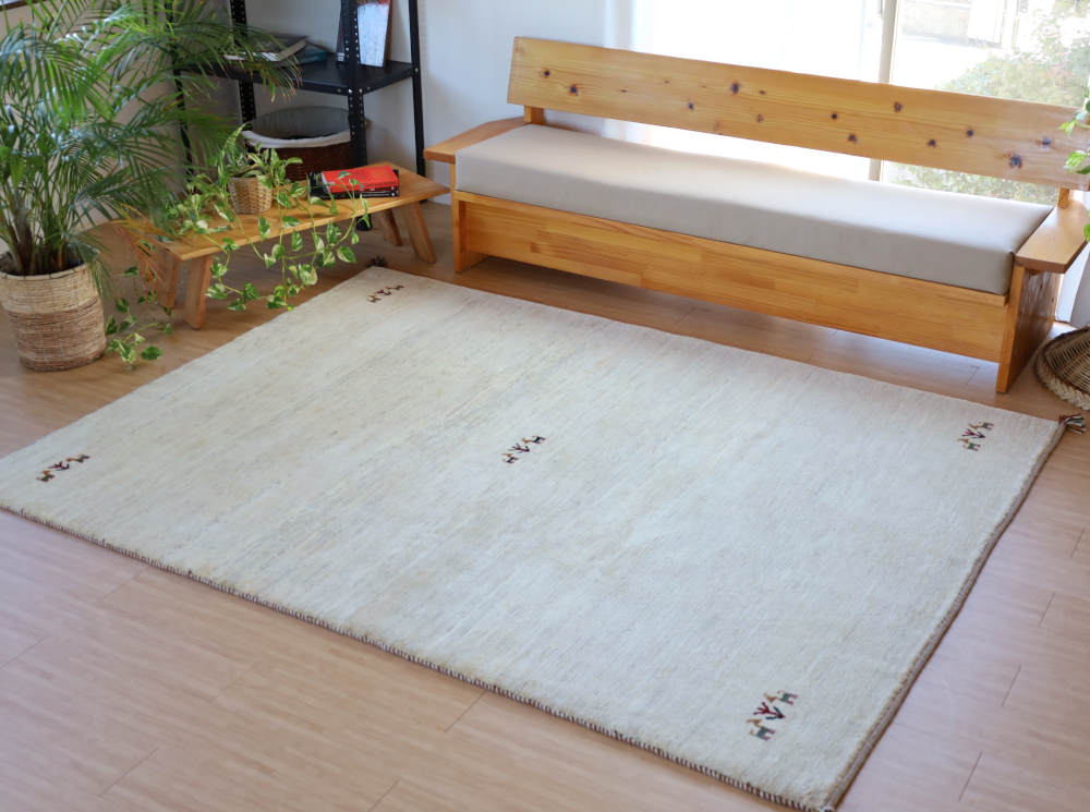 ギャッベ　イラン産　232×173cm　cg21625　全体写真