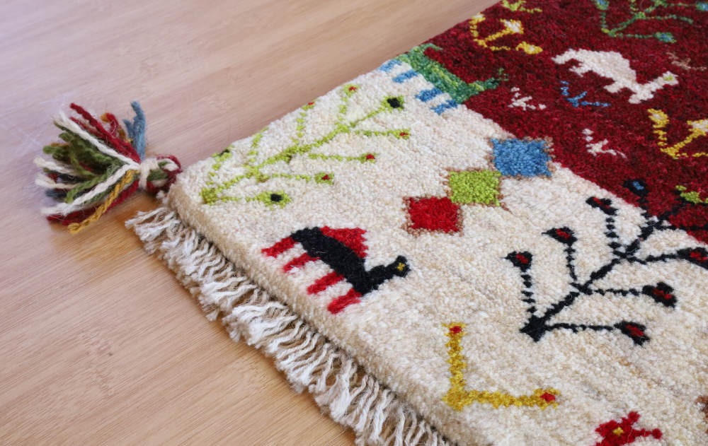 ギャッベミニマット　3色　62×42cm きれいに織り出された柄