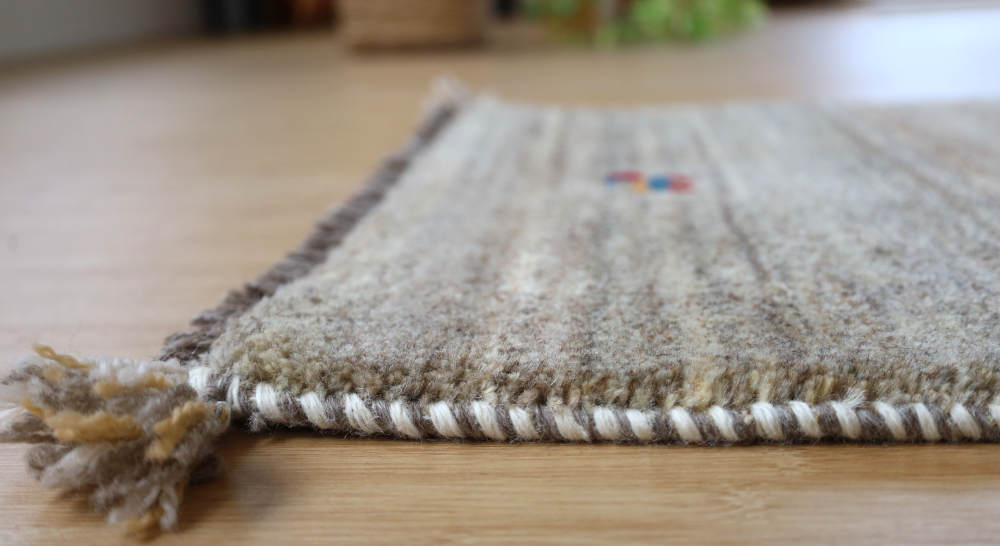 ギャッベ　165×59cm　茶グレー