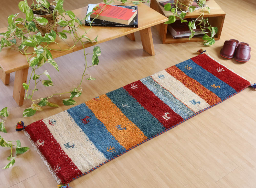 ギャッベ　123×40cm　縞模様