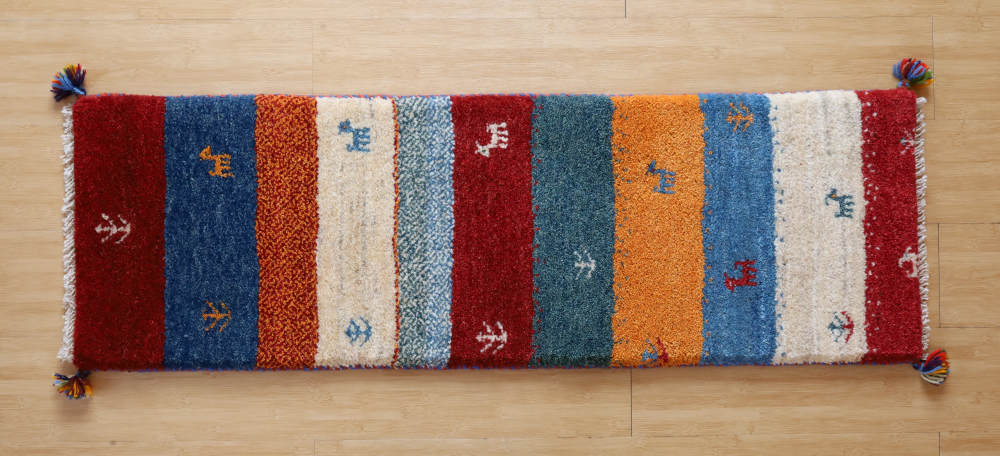 ギャッベ　123×40cm　縞模様