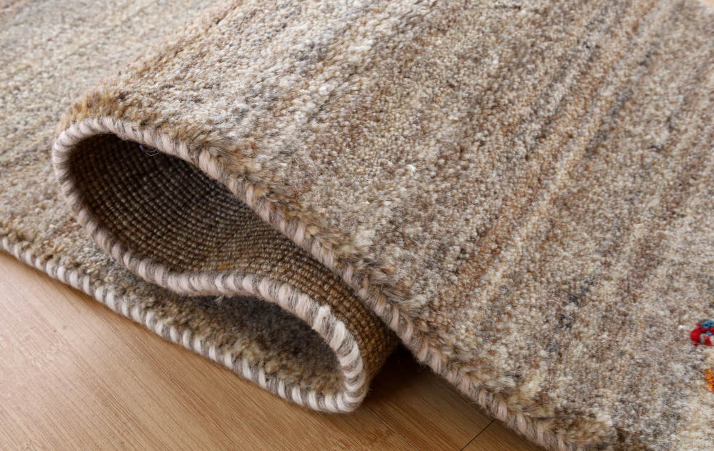ギャッベ　165×40cm　生成りのグレー