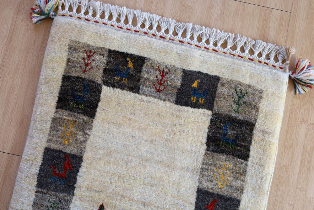 ギャッベ　160×54cm　ナチュラル・樹木