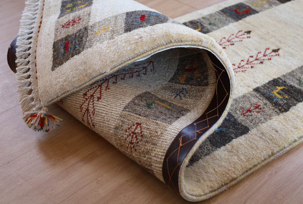 ギャッベ　160×54cm　ナチュラル・樹木