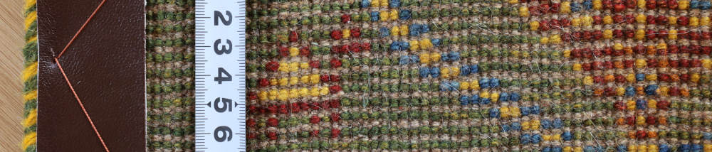 ギャッベミニマット　緑・生命の木　60×41cm 裏面の織りの様子
