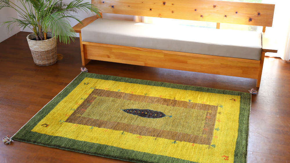 ふじあかねリピ割ウールギャベ120×180cm センターラグサイズ 新品 ギャッベ ラグサイズ大 約180×120cm|手織ラグの店クラフトワーク