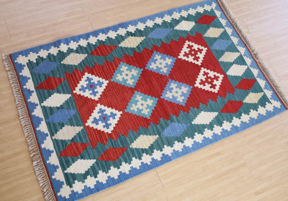 キリム玄関マット　イラン・シーラーズ産　133×87cm 部分画像1