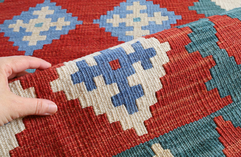 キリム玄関マット　イラン・シーラーズ産　133×87cm 部分画像4