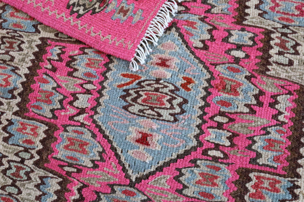 キリム玄関マット　イラン・セネ産　98×79cm 部分画像3