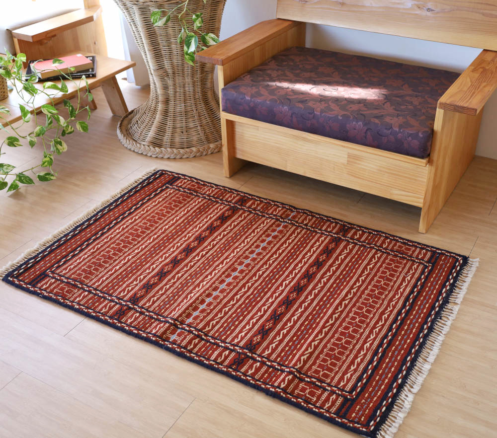 キリム玄関マット　カラート産　129×83cm