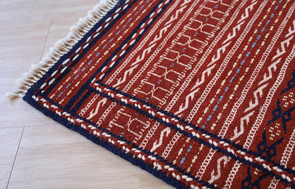 キリム玄関マット　イラン・カラート産　129×83cm 部分画像2
