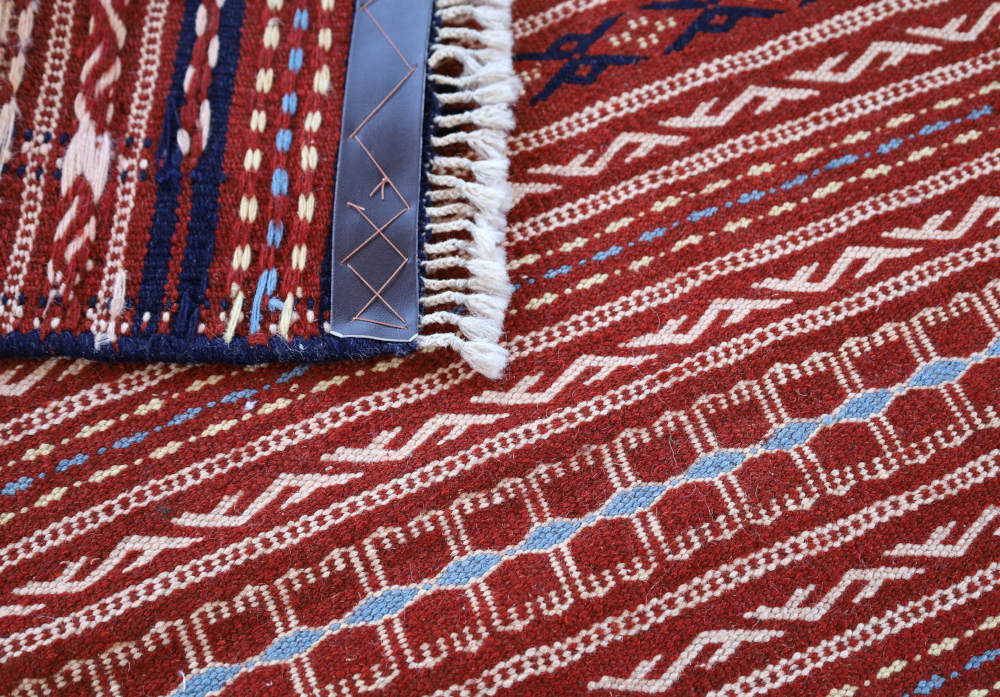 キリム玄関マット　イラン・カラート産　129×83cm 部分画像3