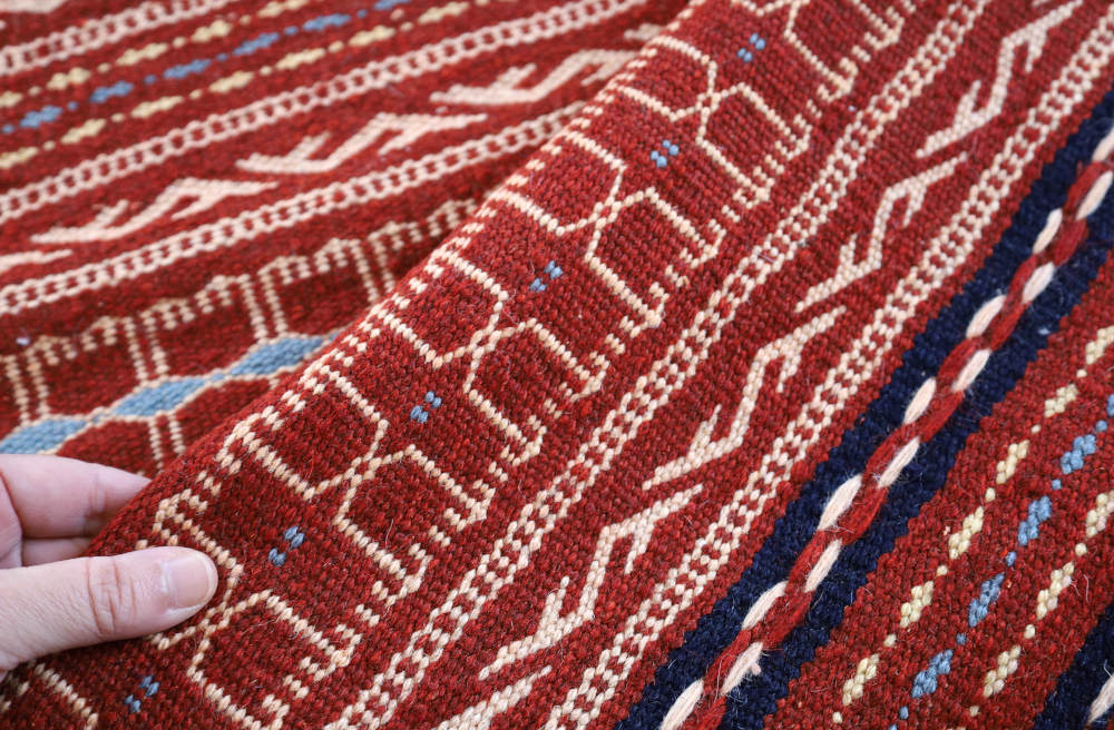 キリム玄関マット　イラン・カラート産　129×83cm 部分画像4