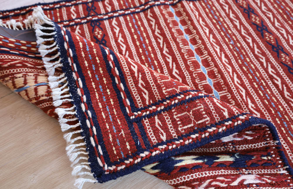 キリム玄関マット　イラン・カラート産　129×83cm 部分画像5
