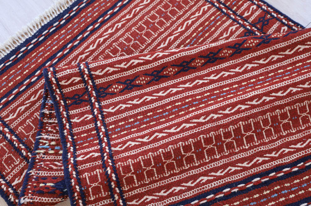 キリム玄関マット　イラン・カラート産　129×83cm 部分画像6