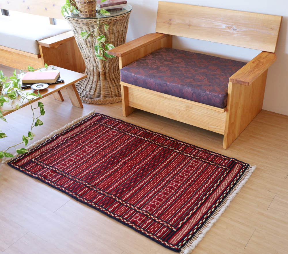 キリム玄関マット　カラート産　126×81cm