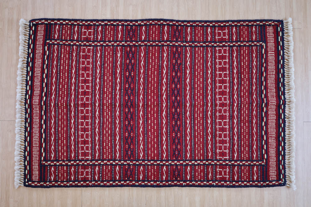 キリム玄関マット　イラン・カラート産　126×81cm 部分画像1