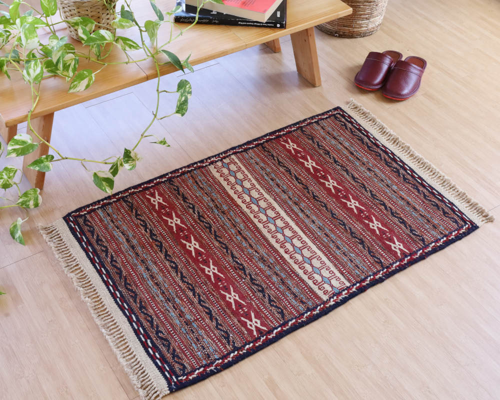 キリム玄関マット　カラート産　90×57cm