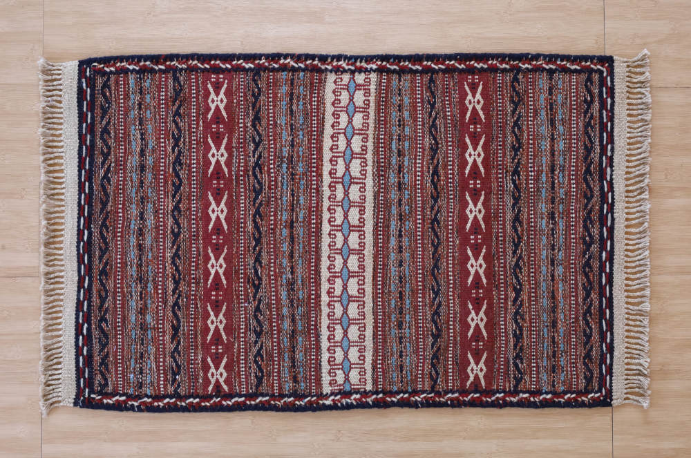 キリム玄関マット　イラン・カラート産　90×57cm 部分画像1