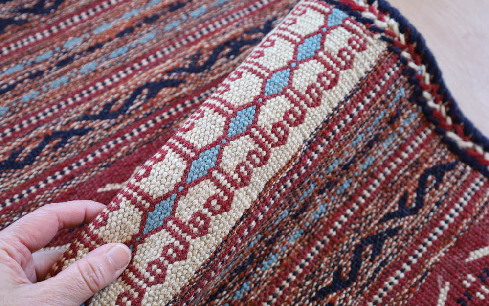キリム玄関マット　イラン・カラート産　90×57cm 部分画像4