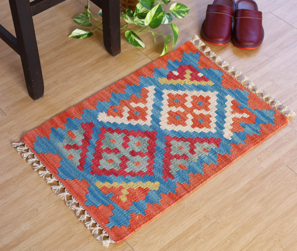  ミニキリム　シーラーズ産　k21507