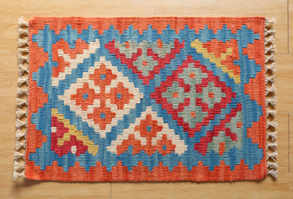  ミニキリム　シーラーズ産　k21507