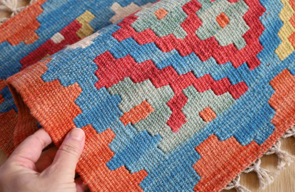  ミニキリム　シーラーズ産　k21507