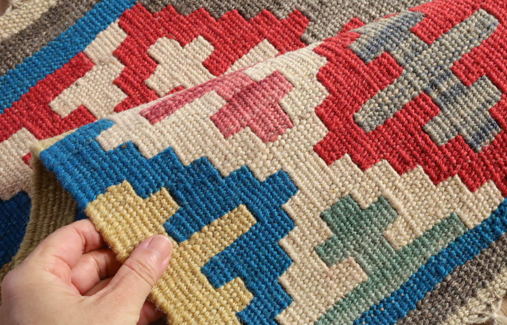  ミニキリム　シーラーズ産　k21508