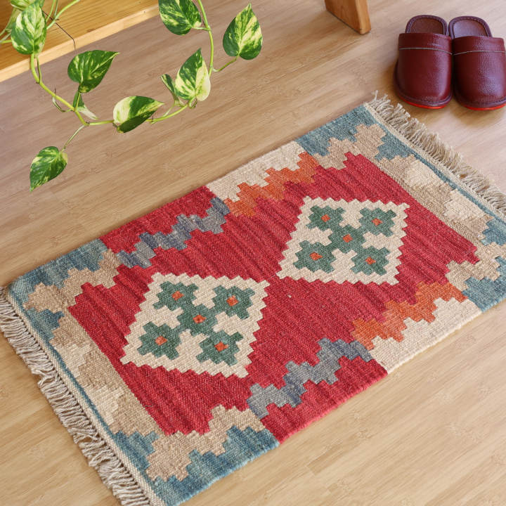 キリム玄関マット イラン・シーラーズ産　約60×40cm