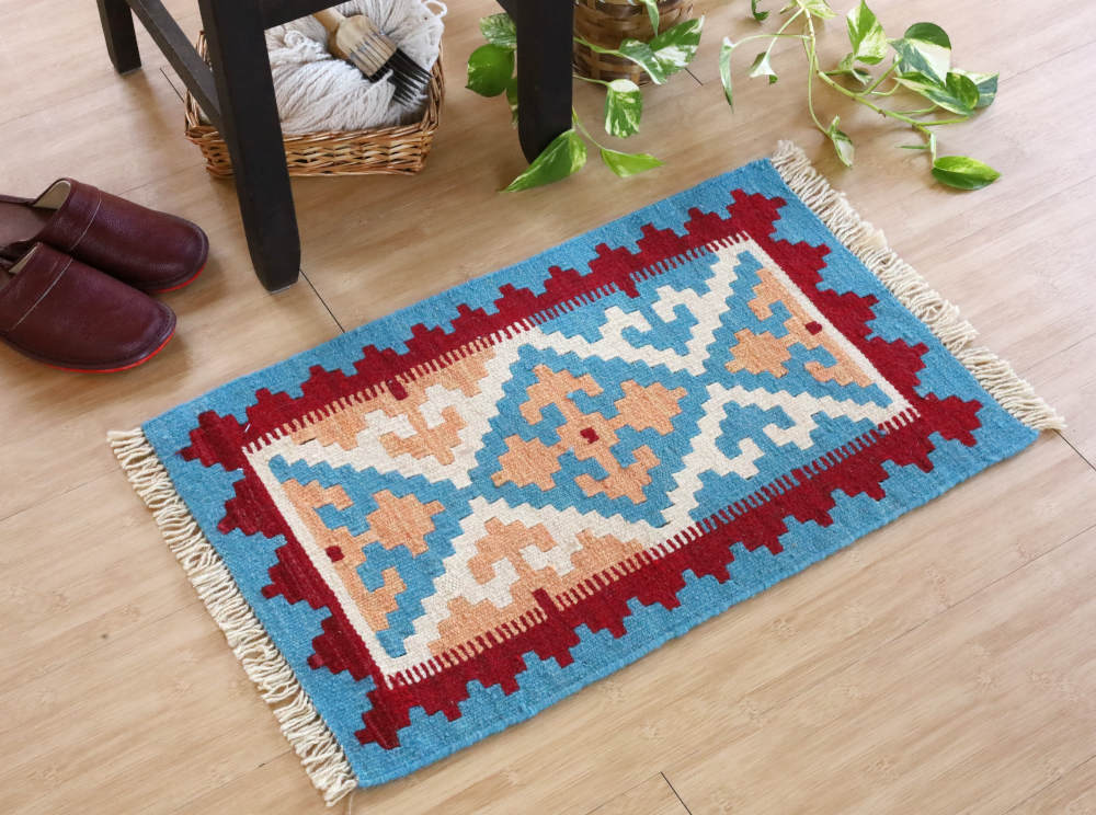  ミニキリム　シーラーズ産　k21513