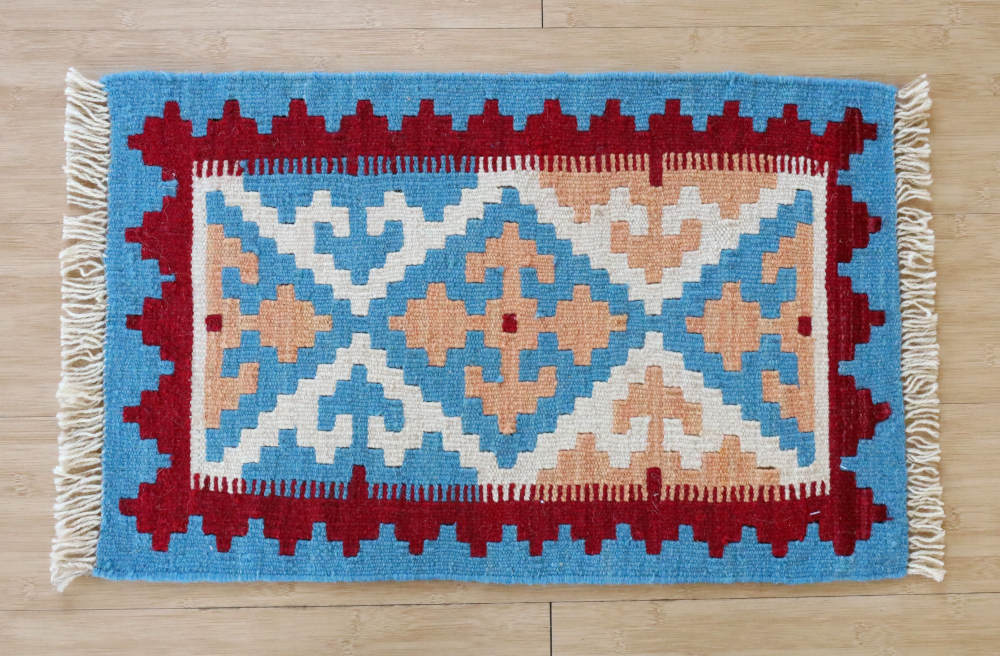  ミニキリム　シーラーズ産　k21513