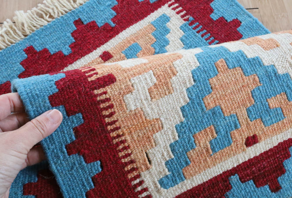  ミニキリム　シーラーズ産　k21513