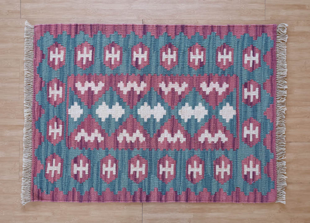 キリム玄関マット　イラン・シーラーズ産　90×66cm 部分画像1