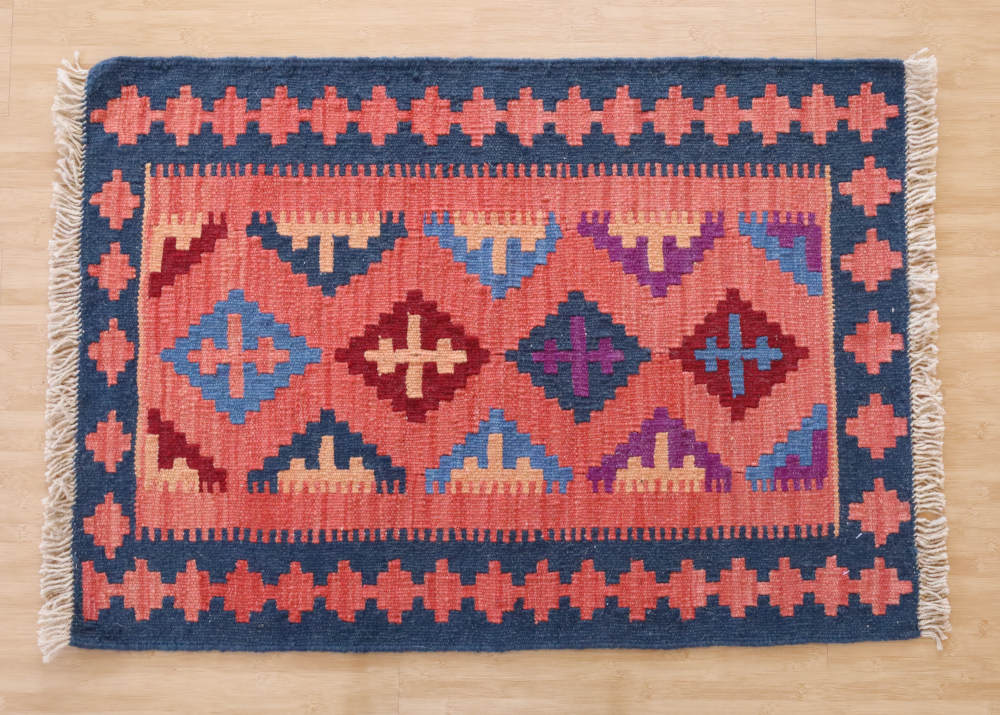 キリム玄関マット　イラン・シーラーズ産　92×65cm 部分画像1