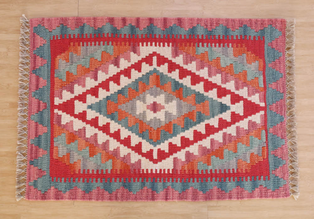 キリム玄関マット　イラン・シーラーズ産　90×63cm 部分画像1