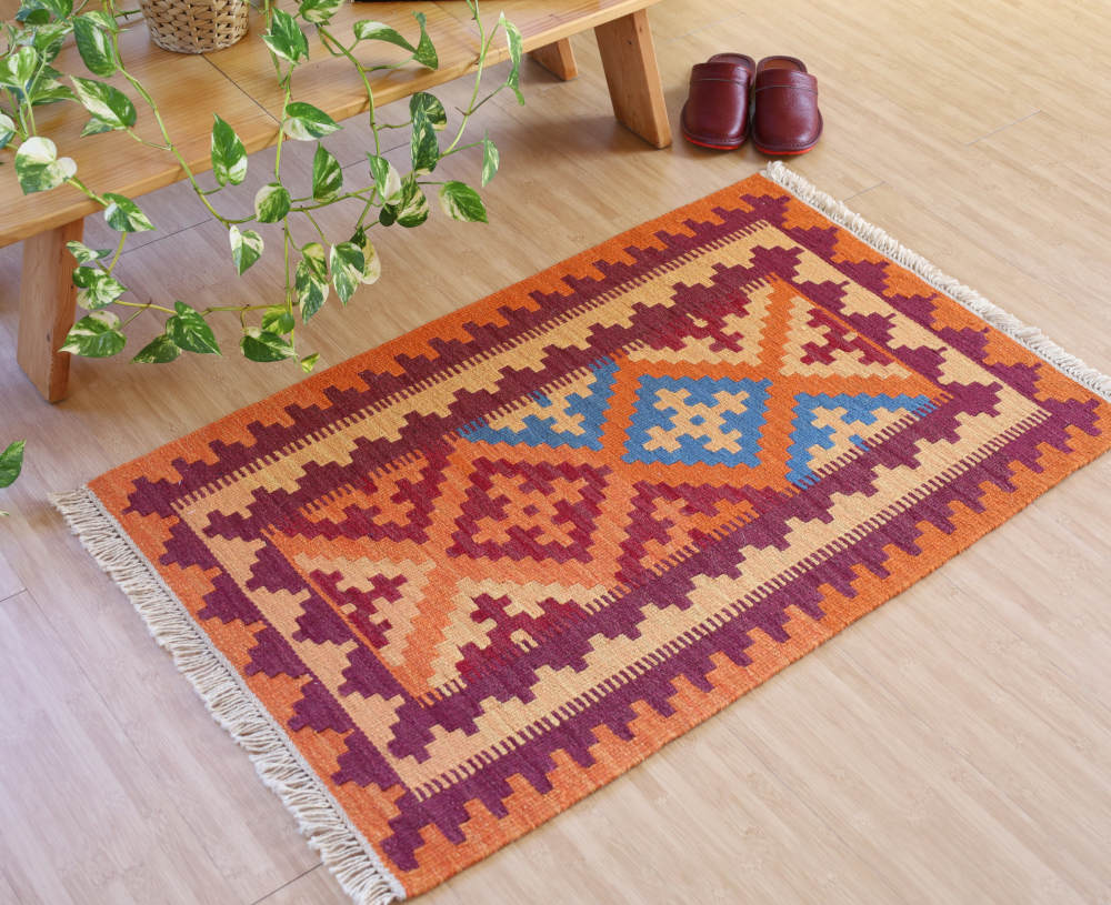 キリム玄関マット　シーラーズ産　100×64cm