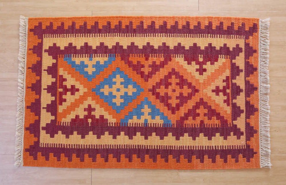 キリム玄関マット　イラン・シーラーズ産　100×64cm 部分画像1