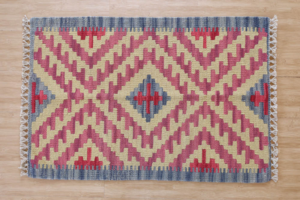 キリム玄関マット　イラン・シーラーズ産　90×61cm 部分画像1