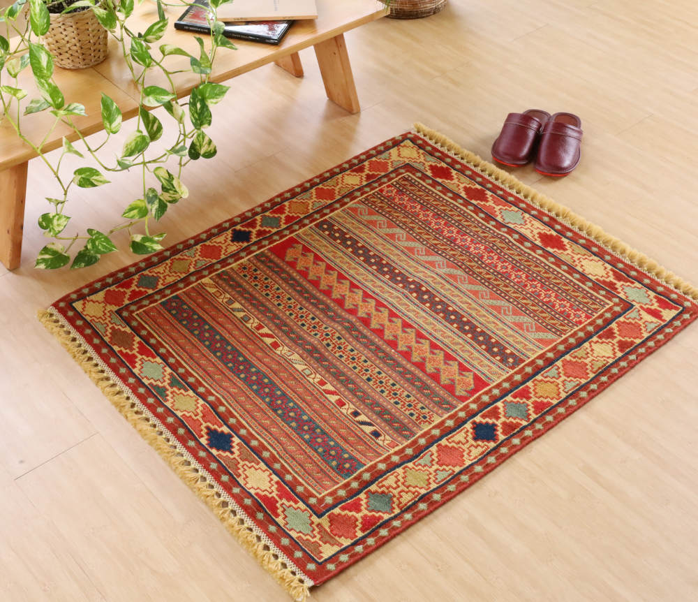 キリム玄関マット　ダシュテモガン産　95×80cm