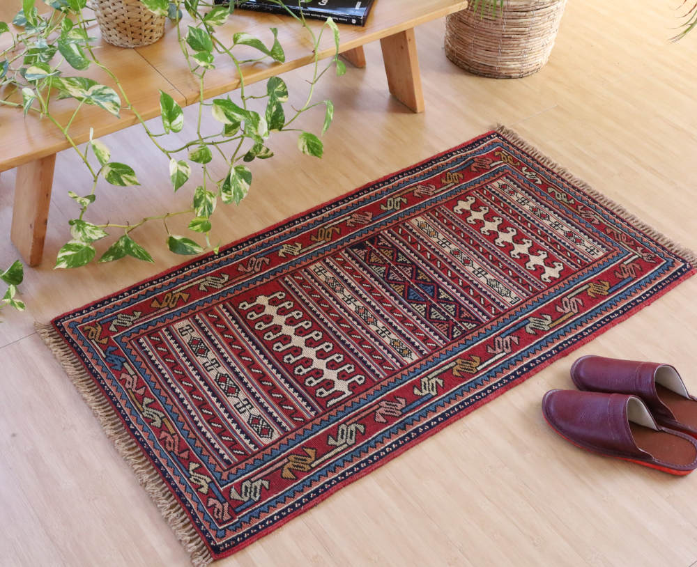 キリム玄関マット　ダシュテモガン産　102×54cm