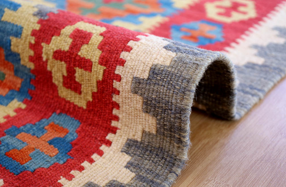 キリム玄関マット　イラン・シーラーズ産　92×65cm 織り地の風合い