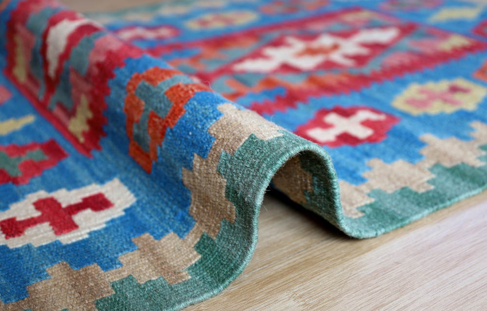 キリム玄関マット　イラン・シーラーズ産　97×65cm 織り地の風合い
