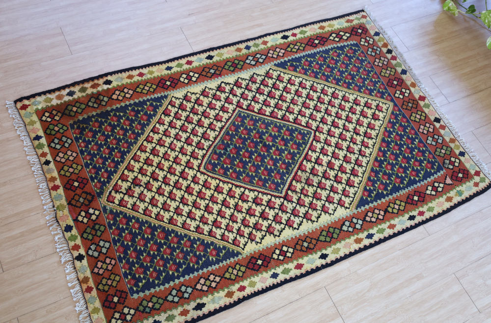クルド族ヴィンテージオールドキリム　154×101cm 俯瞰図