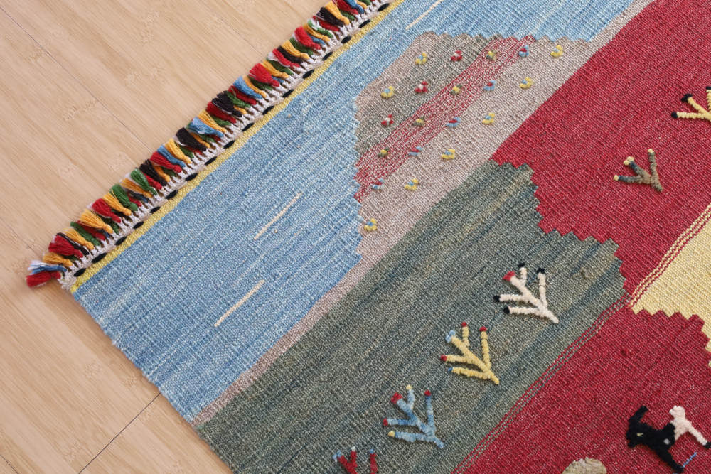 ギャッベキリム　イラン・シーラーズ産　114(123)×79cm 部分画像2