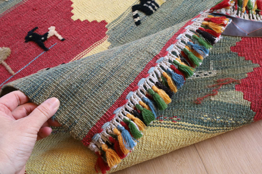 ギャッベキリム　イラン・シーラーズ産　114(123)×79cm 部分画像6