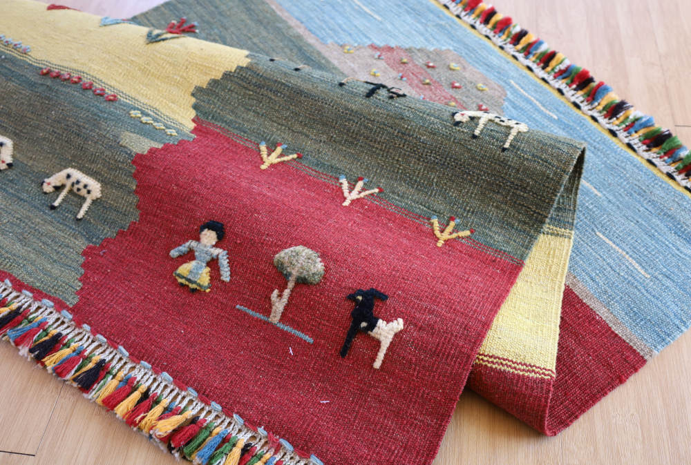 ギャッベキリム　イラン・シーラーズ産　114(123)×79cm 部分画像6