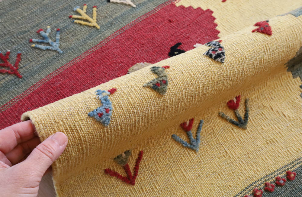 ギャッベキリム　イラン・シーラーズ産　114(123)×79cm 部分画像6