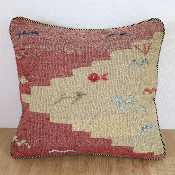 ギャッベキリムクッション　約40×40cm