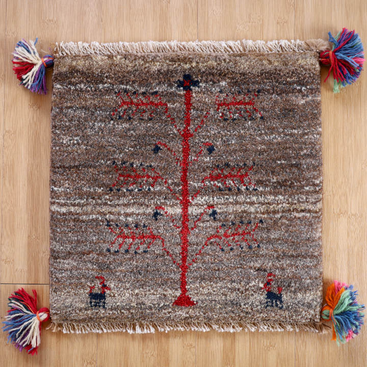 ギャッベ座布団　約40×40cm　イラン産・手織り