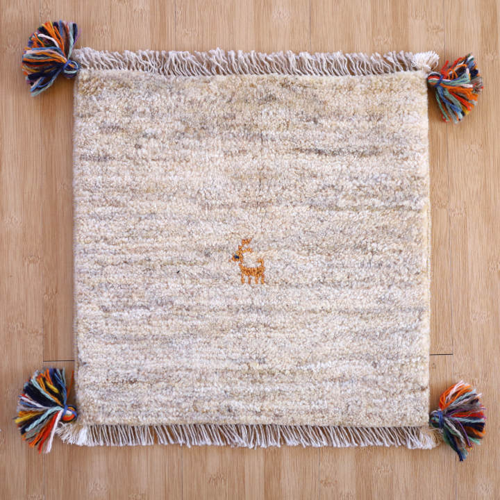 ギャッベ座布団　約40×40cm　イラン産・手織り